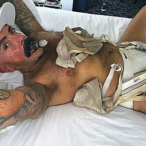 STINKYDONGER LAYING IN A PILE OF DIRTY, USED, SWAPPED CUM RAG JOCKS