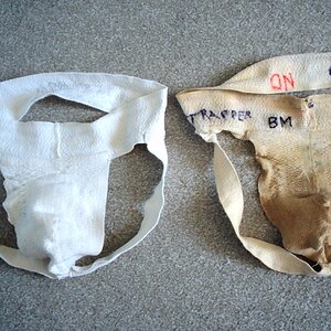 The contrast between the clean ex US Army jockstrap and the swapped item.