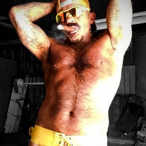 STINKYDONGER'S RIPE  ARMPITS EXPOSED in YELLOW LACE-UP JOCKSTRAP