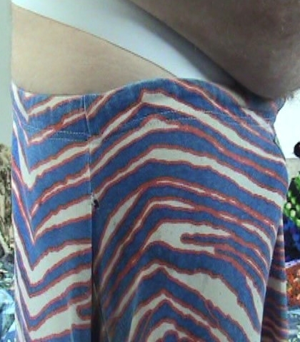 Front side" still covered by the shorts