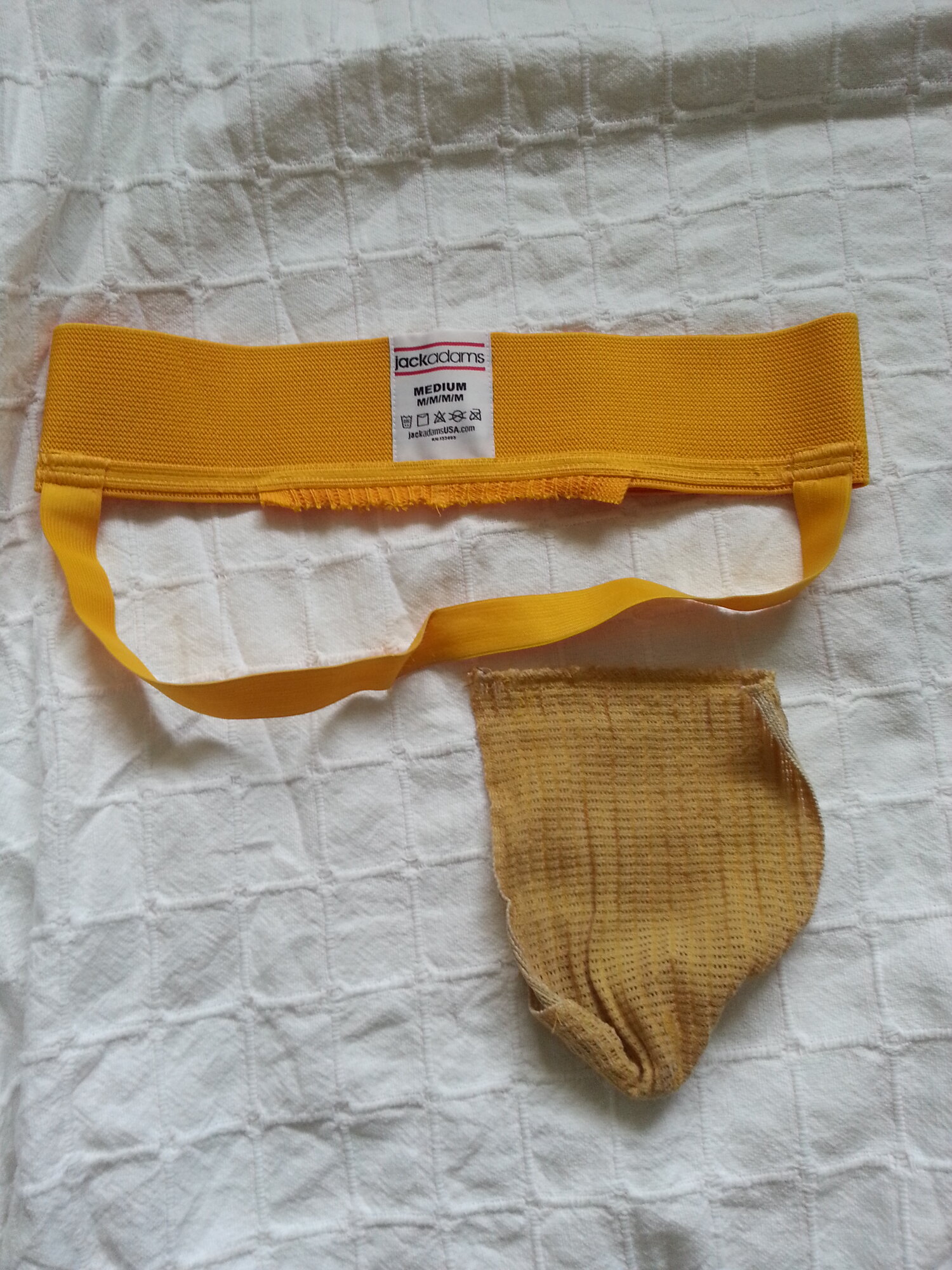 The pouch separate from the jockstrap